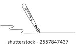 Continuous one line of fountain pen in silhouette on a white background. Linear stylized.Minimalist, Continuous one line of fountain pen in silhouette on a white background. Linear stylized. Minimal.