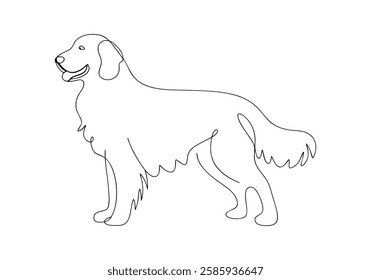 Continuous One Line Golden Retriever | Minimalist Dog Vector Illustration"