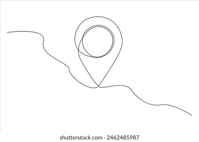 continuous one line google map point route directions and location outline vector art illustration
