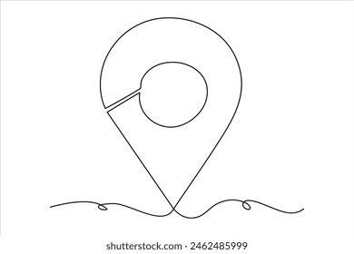 continuous one line google map point route directions and location outline vector art illustration
