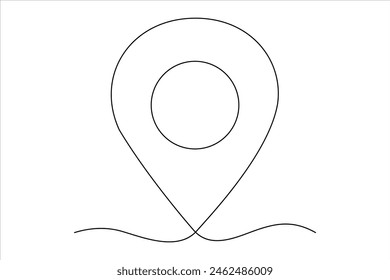 continuous one line google map point route directions and location outline vector art illustration
