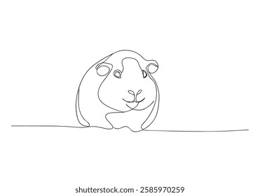 Continuous One Line Guinea Pig | Minimalist Pet Vector Illustration