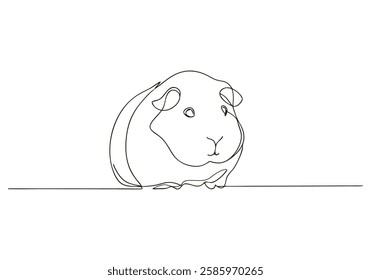 Continuous One Line Guinea Pig | Minimalist Pet Vector Illustration