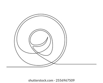 Continuous one line half of avocado isolated on white background. Simple silhouette of fruit. Hand drawn outline of avocado. Vector illustration