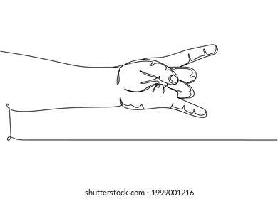 Continuous one line of hand goat gesticular with hands on a white background. Linear stylized.Minimalist.