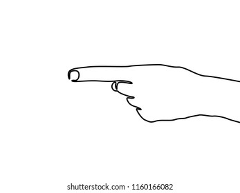 Continuous one line Hand Point to Left, Left sign. Vector illustration