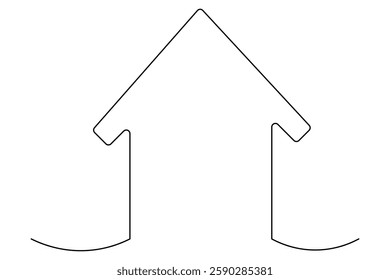Continuous one line House concept outline isolated on white background illustration
