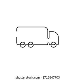 kontinuierliche eine Linie Illustration der schnellen Lastwagen, Lastwagen minimalistische Skizze.