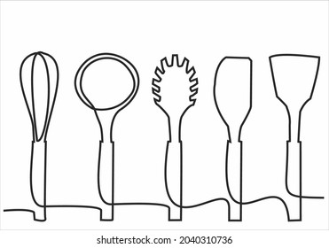 
Imagen continua de una línea. logotipos de restaurante. Ilustración vectorial en blanco y negro.