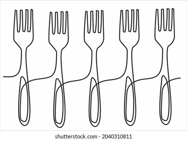 
Imagen continua de una línea. logotipos de restaurante. Ilustración vectorial en blanco y negro.