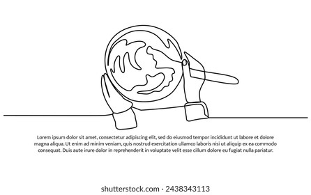 Continuous one line kneading bread dough. Minimalist style vector illustration on white background.