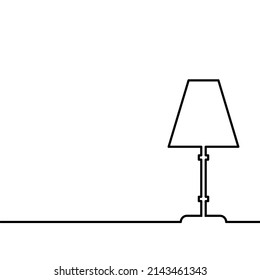 Lámpara continua de una línea sobre la mesa. Símbolo de iluminación. Ilustración del vector
