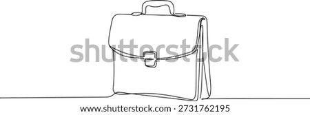Continuous one line of a lawyer's briefcase, law and justice art, drawn vector illustration.