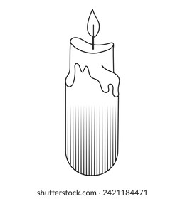continuous One line lightning candle symbol concept and Silhouette vector art illustration design.
