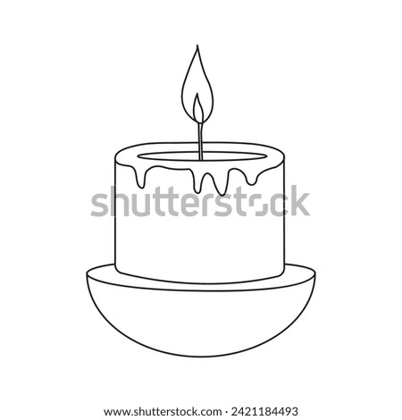 continuous One line lightning candle symbol concept and Silhouette vector art illustration design.
