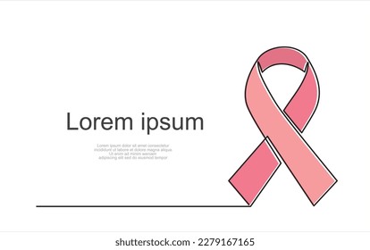 Continuous one line logo design charity badge ribbon vector illustration concept