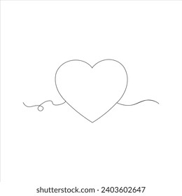 Continuous one line love drawing art design