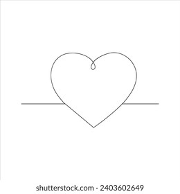 Diseño continuo de dibujo de amor de una línea
