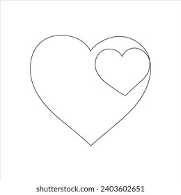 Continuous one line love drawing art design