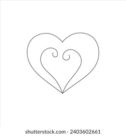 Continuous one line love drawing art design
