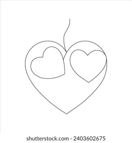 Continuous one line love drawing art design