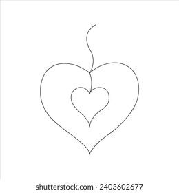 Continuous one line love drawing art design