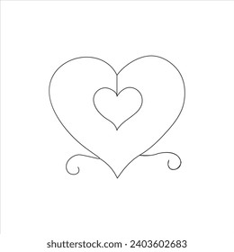 Continuous one line love drawing art design