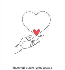 Diseño continuo de dibujo de amor de una línea