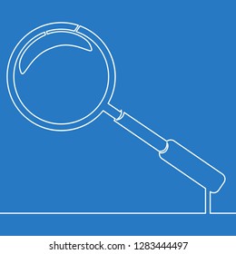 Continuous one line Magnify icon Single line vector illustration concept