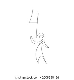 continuous one line man with number