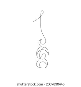 continuous one line man with number