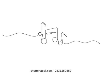 Continuous One Line Music Note Icon Minimalist Vector Illustration

