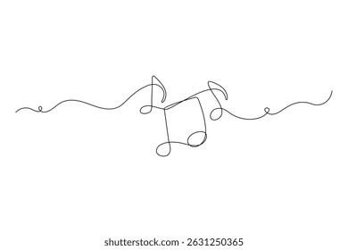 Continuous One Line Music Note Icon Minimalist Vector Illustration


