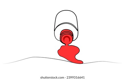 Continuous one line nail polish design. vector illustration