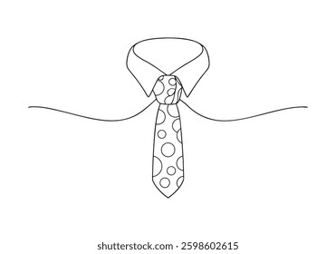 Continuous One Line Necktie | Minimalist Formal Wear Vector Illustration