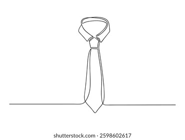 Continuous One Line Necktie | Minimalist Formal Wear Vector Illustration