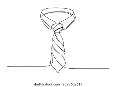 Continuous One Line Necktie | Minimalist Formal Wear Vector Illustration