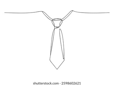 Continuous One Line Necktie | Minimalist Formal Wear Vector Illustration