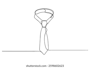 Continuous One Line Necktie | Minimalist Formal Wear Vector Illustration