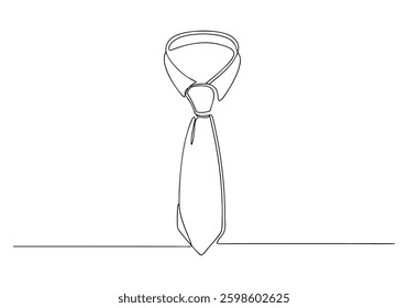 Continuous One Line Necktie | Minimalist Formal Wear Vector Illustration