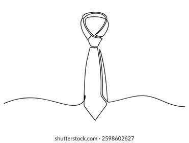 Continuous One Line Necktie | Minimalist Formal Wear Vector Illustration