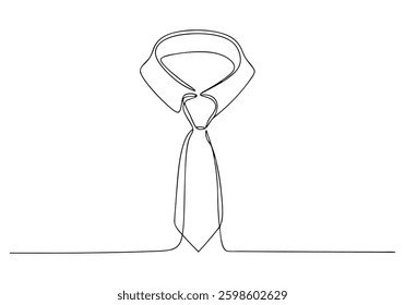 Continuous One Line Necktie | Minimalist Formal Wear Vector Illustration
