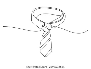 Continuous One Line Necktie | Minimalist Formal Wear Vector Illustration