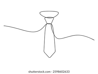 Continuous One Line Necktie | Minimalist Formal Wear Vector Illustration