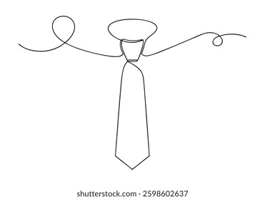 Continuous One Line Necktie | Minimalist Formal Wear Vector Illustration