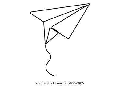 Continuous one line Number four concept outline isolated on white background illustration

