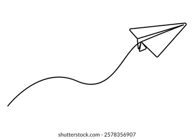 Continuous one line Number four concept outline isolated on white background illustration
