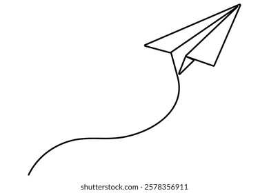 Continuous one line Number four concept outline isolated on white background illustration
