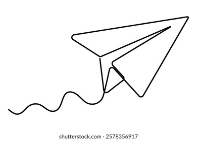 Continuous one line Number four concept outline isolated on white background illustration
