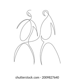 continuous one line pair of men, lgbp pair